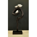 y15759立體雕塑.擺飾  立體擺飾系列  動物、人物系列 砂岩樹枝造型鳥一